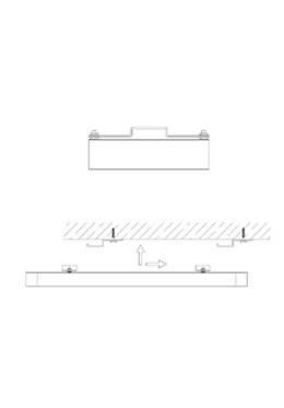 Indoor down light LED suspension/surface mount linear lamp LED-006