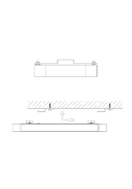 Indoor down light LED suspension/surface mount linear lamp LED-007