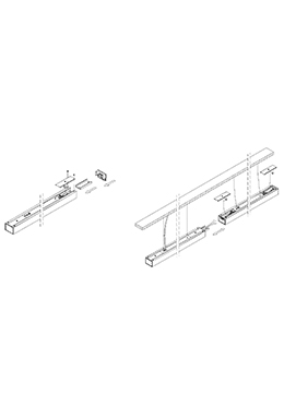 Indoor down light LED suspension/surface mount linear lamp LED-008B