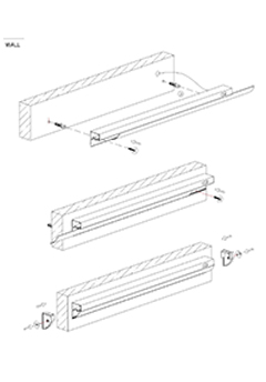 Indoor LED wall surface mount linear lamp LED-PJ001