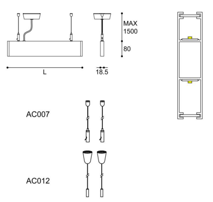 LED-140 suspension linear lamp，up