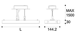 LED-086 LED acrylic suspension linear lamp and chandelier direct light indoor lamp for office and commercial use