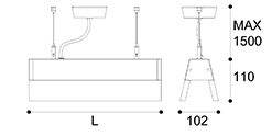 LED-085 LED acrylic suspension linear lamp and chandelier direct light indoor lamp for office and commercial use