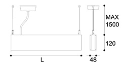 LED-081 LED acrylic suspension linear lamp and chandelier direct and indirect light indoor lamp for office and commercial use