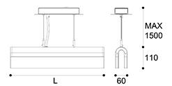 LED-072 LED acrylic suspension linear lamp and chandelier direct light indoor lamp for office and commercial use