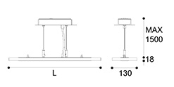 LED-069 LED acrylic suspension linear lamp and chandelier direct light indoor lamp for office and commercial use