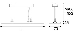 LED-047 LED acrylic suspension linear lamp and chandelier direct light indoor lamp for office and commercial use