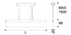 LED-039A LED acrylic suspension linear lamp and chandelier direct light indoor lamp for office and commercial use