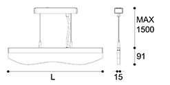 LED-039B LED acrylic suspension linear lamp and chandelier direct light indoor lamp for office and commercial use