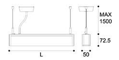 LED-084 LED acrylic suspension linear lamp and chandelier direct light indoor lamp for office and commercial use