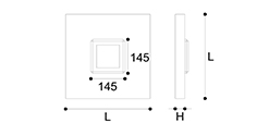 LED-13C LED wall lamp, square art lamp, hand made acrylic diffuser, for residential, corridors and architectural use.