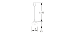 DZ2-1611U T5 suspension indoor lamp, acrylic decorative strips, for office and commercial and residential use.