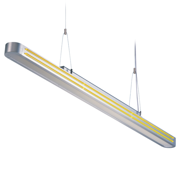 DZ2-1611U T5 suspension indoor lamp, acrylic decorative strips, for office and commercial and residential use.