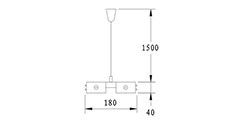 DZ2-1612U T5 suspension indoor lamp, acrylic decorative strips, modern design, for office and commercial and residential use.