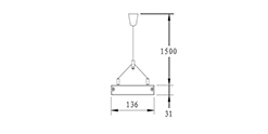 DZ5-1602M T5 hanging indoor lamp, for office and commercial and residential use.