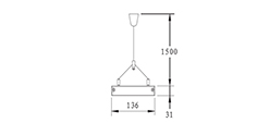DZ5-1602M T5 hanging indoor lamp, for office and commercial and residential use.