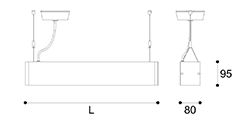 LED suspension linear lamp up and down light indoor chandelier lamp for office and commercial use LED-090.