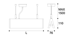 LED suspension linear lamp LED lighting fixture indoor chandelier lamp for office and commercial use LED-064