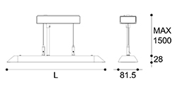 LED suspension linear lamp aluminium lighting fixture indoor chandelier lamp for office and commercial use LED-033