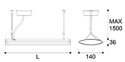 LED suspension linear lamp aluminium lighting fixture indoor chandelier lamp for office and commercial use LED-025