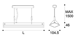 LED suspension linear lamp aluminium lighting fixture indoor chandelier lamp for office and commercial use LED-026A