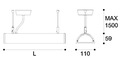 LED suspension linear lamp aluminium lighting fixture indoor chandelier lamp for office and commercial use LED-018