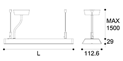 LED suspension linear lamp aluminium lighting fixture indoor chandelier lamp for office and commercial use LED-020