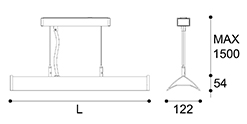 LED suspension linear lamp aluminium lighting fixture indoor chandelier lamp for office and commercial use LED-051