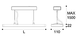 LED suspension linear lamp aluminium lighting fixture up and down light indoor chandelier lamp for office and commercial use LED-037