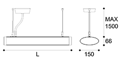 LED suspension linear lamp aluminium lighting fixture up and down light indoor chandelier lamp for office and commercial use LED-027