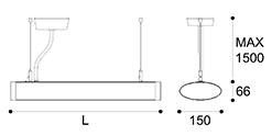 LED suspension linear lamp aluminium lighting fixture up and down light indoor chandelier lamp for office and commercial use LED-027H