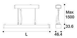 LED suspension linear lamp aluminium lighting fixture direct light indoor chandelier lamp for office and commercial use LED-040