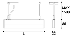 LED suspension linear lamp aluminium lighting fixture direct light indoor chandelier lamp for office and commercial use LED-029A