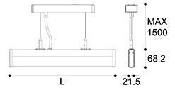 LED suspension linear lamp aluminium lighting fixture direct light indoor chandelier lamp for office and commercial use LED-029E