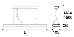 LED suspension linear lamp aluminium lighting fixture direct light indoor chandelier lamp for office and commercial use LED-023A