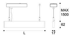 LED suspension linear lamp aluminium lighting fixture up and down light indoor chandelier lamp for office and commercial use LED-036