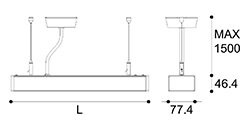 LED suspension linear lamp aluminium lighting fixture up and down light indoor chandelier lamp for office and commercial use LED-040B