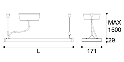 LED suspension linear lamp aluminium lighting fixture direct light indoor chandelier lamp for office and commercial use LED-016