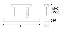 LED-062A LED ceiling mounted linear light indoor lamp for office and commercial and residential use.