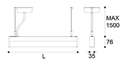 LED-034 LED acrylic suspension linear lamp and chandelier direct light indoor lamp for office and commercial use