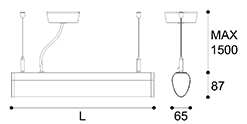 LED-028H LED ceiling mounted linear light indoor lamp for office and commercial and residential use.