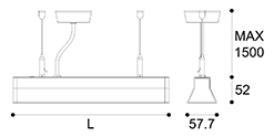 LED-045 LED ceiling mounted linear light indoor lamp for office and commercial and residential use.