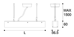 LED suspension linear lamp aluminium lighting fixture direct ilumination indoor chandelier lamp for office and commercial use LED-017