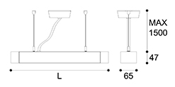 LED suspension linear lamp aluminium lighting fixture direct ilumination indoor chandelier lamp for office and commercial use LED-005A