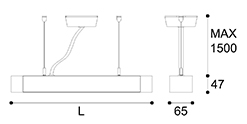 LED suspension linear lamp aluminium lighting fixture direct ilumination indoor chandelier lamp for office and commercial use LED-005B