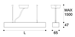 LED suspension linear lamp aluminium lighting fixture direct ilumination indoor chandelier lamp for office and commercial use LED-008A