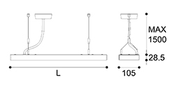 LED-023B LED ceiling mounted linear light indoor lamp for office and commercial and residential use.