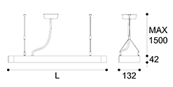 LED-006 LED ceiling mounted linear light indoor lamp for office and commercial and residential use.