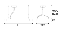 LED-007 LED ceiling mounted linear light indoor lamp for office and commercial and residential use.