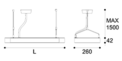 LED-011 LED ceiling mounted linear light indoor lamp for office and commercial and residential use.